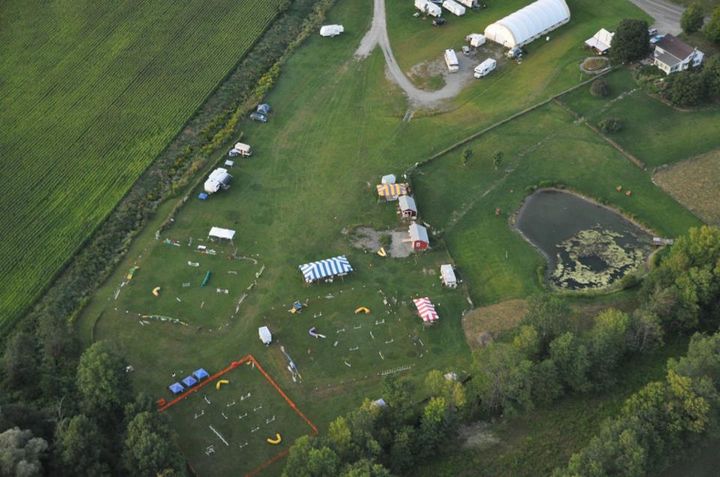 Aerial view of camp
